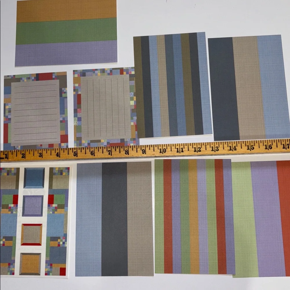 Creative Memories Colorful Quilt Pattern Paper Kits Y2K stickers